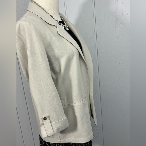 Vero Moda - Oatmeal Light Beige Cream Linen Open Front Blazer - New & Never worn - Picture 2 of 7